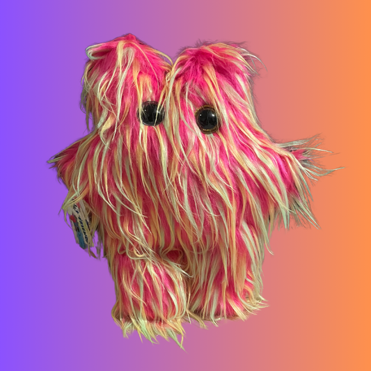 Shaggy Pink Stuffie with Green Tips
