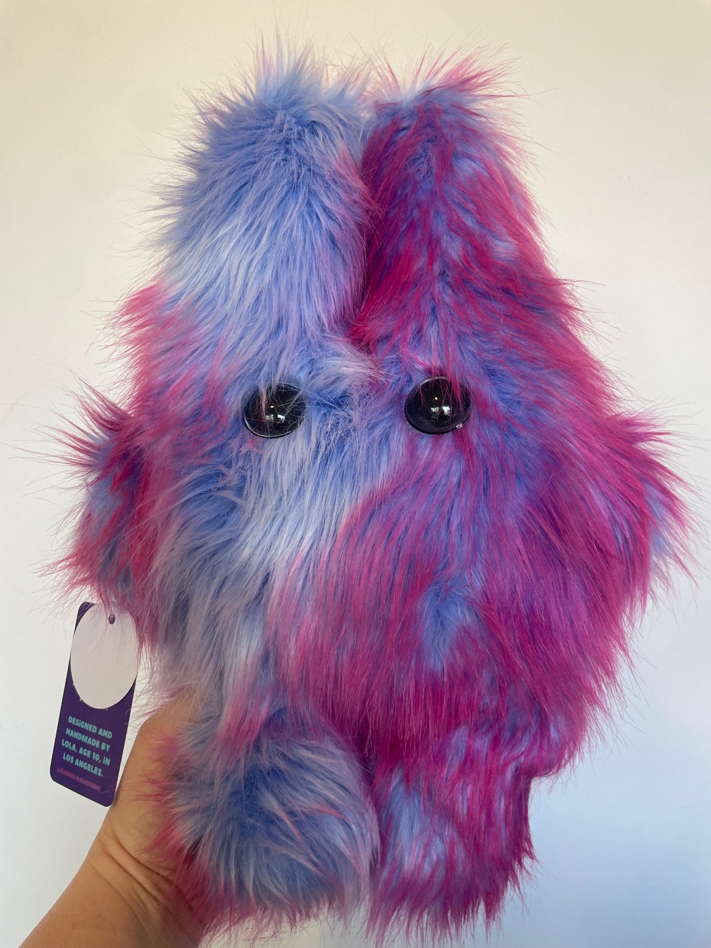 Fuzzy Purple Blue Ombre Ears Monster